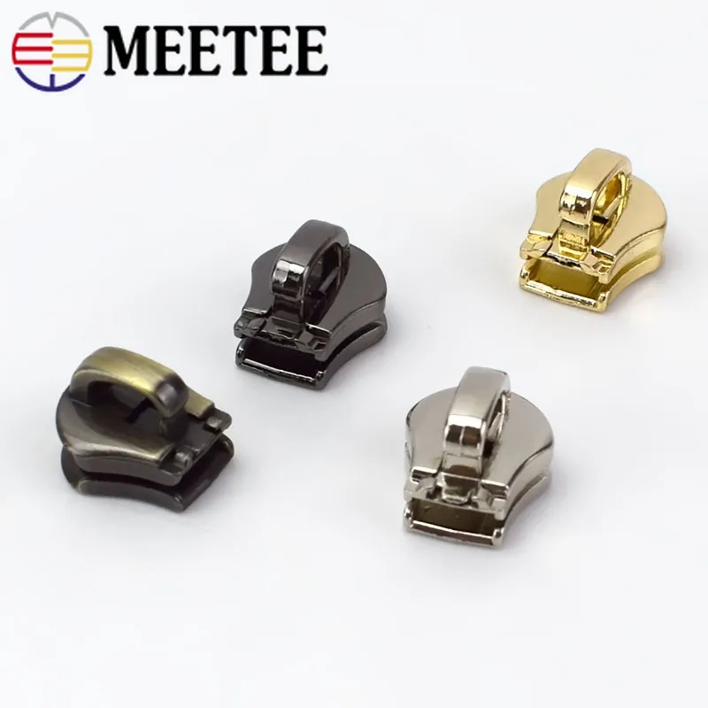 50 шт. Meetee 3#5#8#10# металлическая молния головка Потяните слайдер молния замок сумка багаж одежды DIY Ремкомплект аппаратные средства Аксессуары AP604