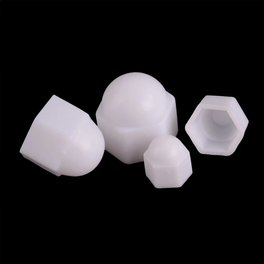 

10pcs White Dome Bolt Nut Protection Caps Cover Hex Hexagon Nuts Cap Nuts Protection Cover Nuts M6 M8 M10 M12
