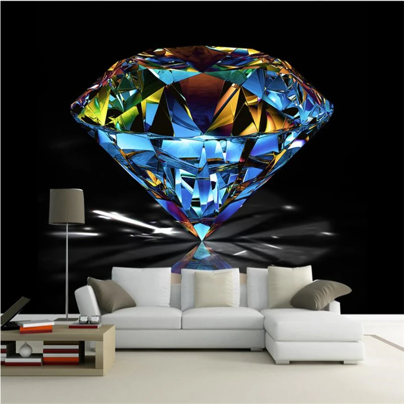 BEIBEHANG HD atmosphere colorful diamonds close-up aesthetic background wall paper living room bedroom sofa decorative painting |