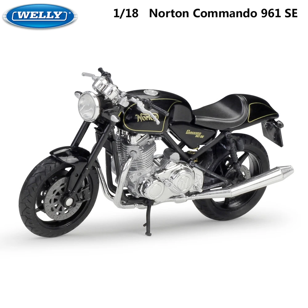 27 Styles WELLY Diecast 1:18 Metal Motorcycle Toy NORTON/BMW/KAWASAKI/HONDA Simulator Bike Model Car Alloy Toys Kids Collection
