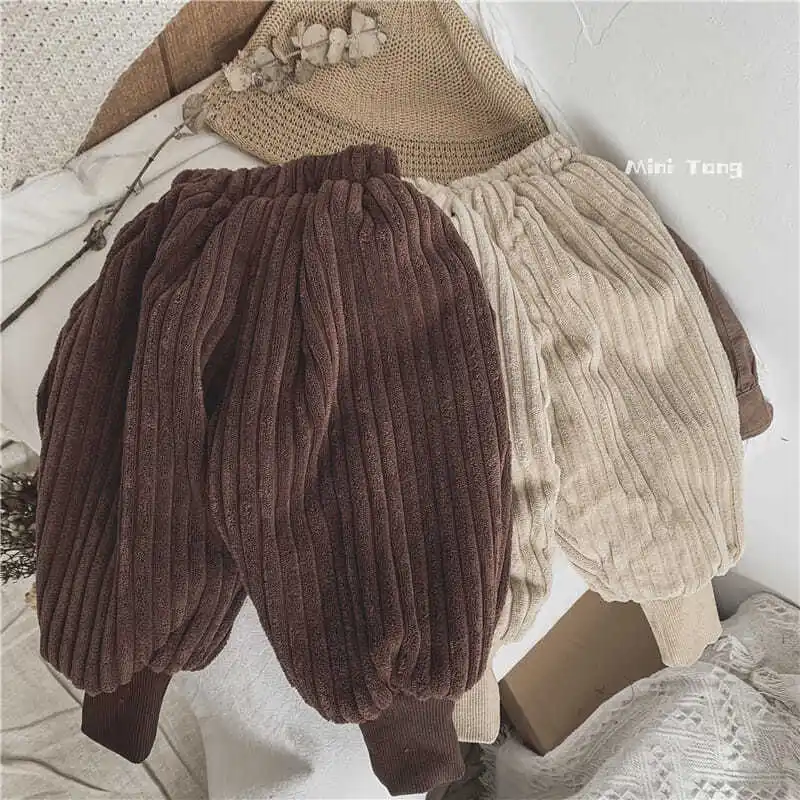 

Pants Ankle Length Elastic Waist Loose Solid Cotton New Fashion Comfortable Cute Lovely Simple Winter Auutmn Children Unisex