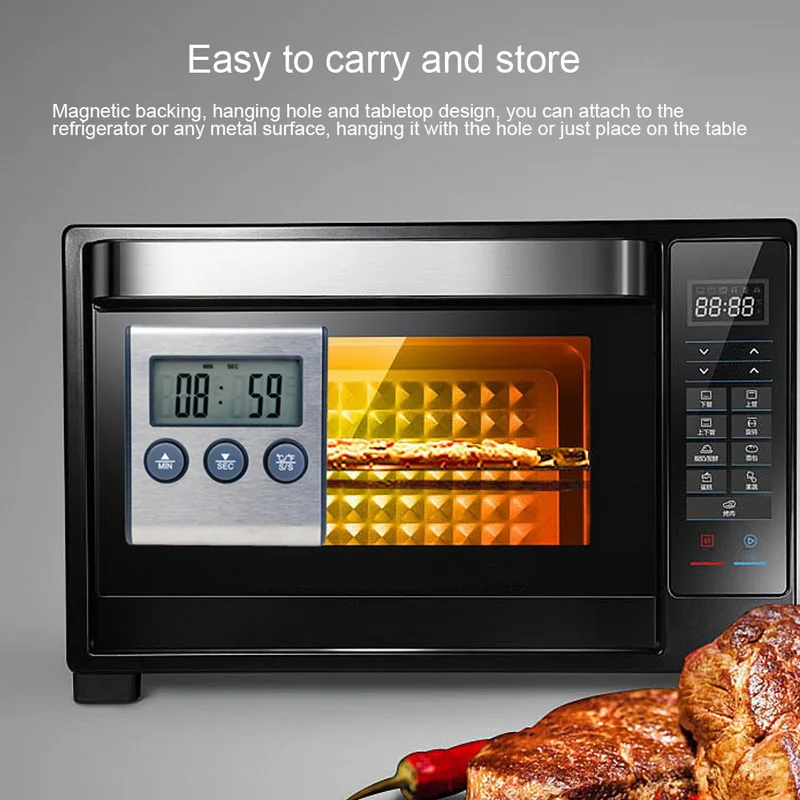 

Junejour 1pcs Kitchen food thermometer Digital Probe Oven & Meat Thermometer Timer for BBQ Grill Meat Food Cooking