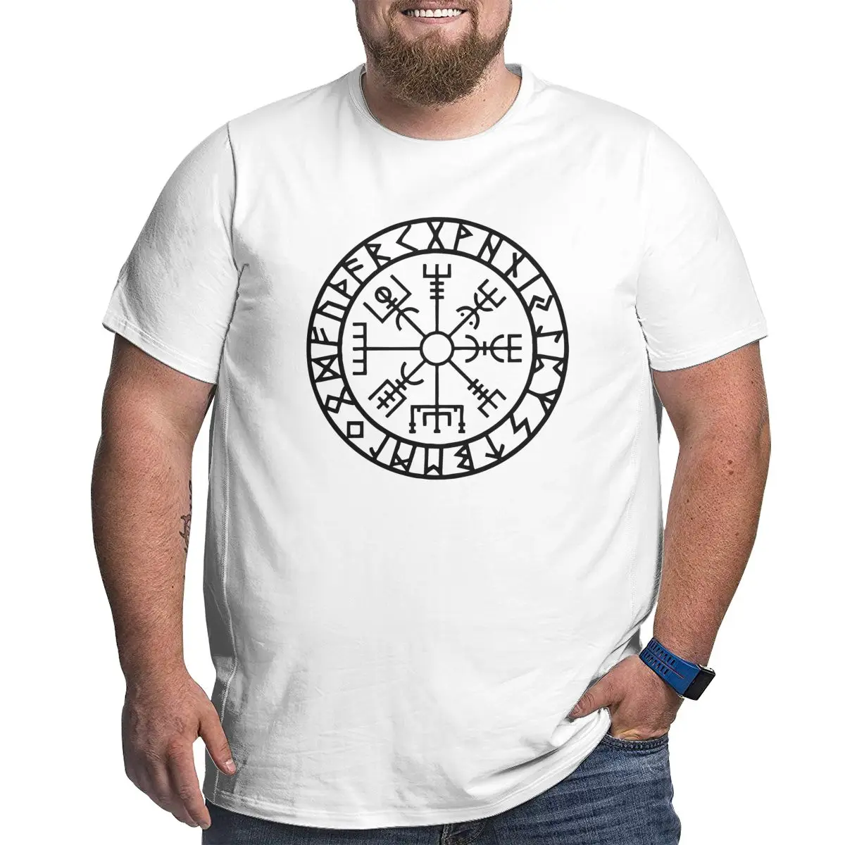 Футболка Vegvisir Futhark Runes забавная Мужская футболка с викингами и Навигатором одежда