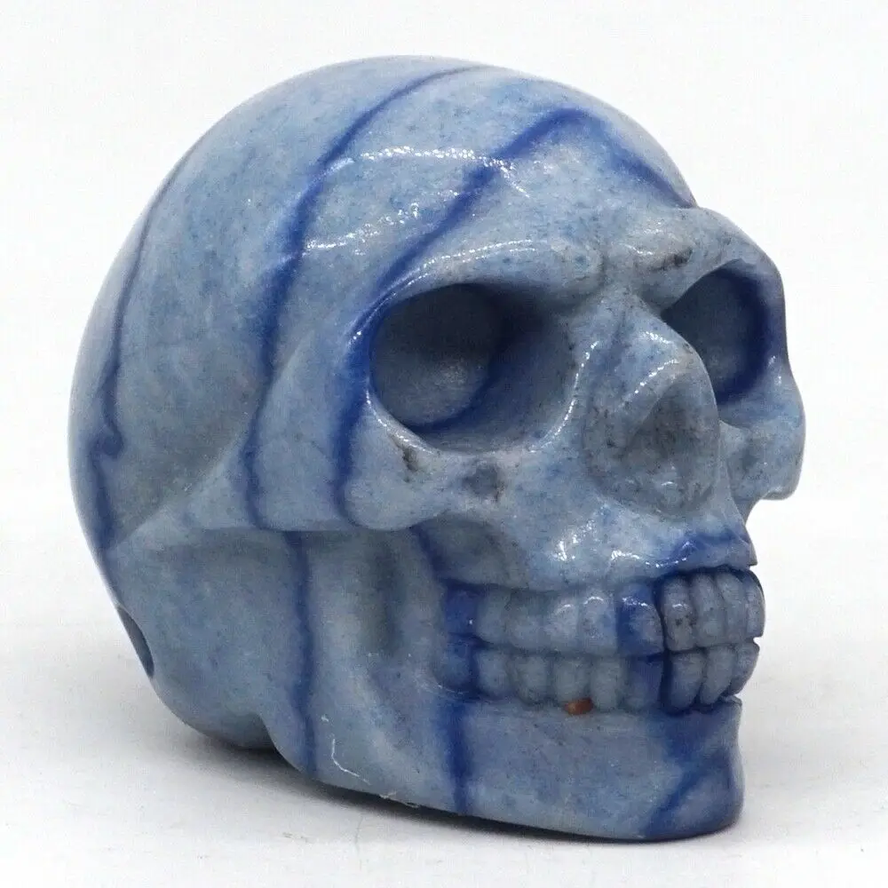 1 9 &quotСтатуэтка Череп натуральный драгоценный камень синий кварцевый кристалл