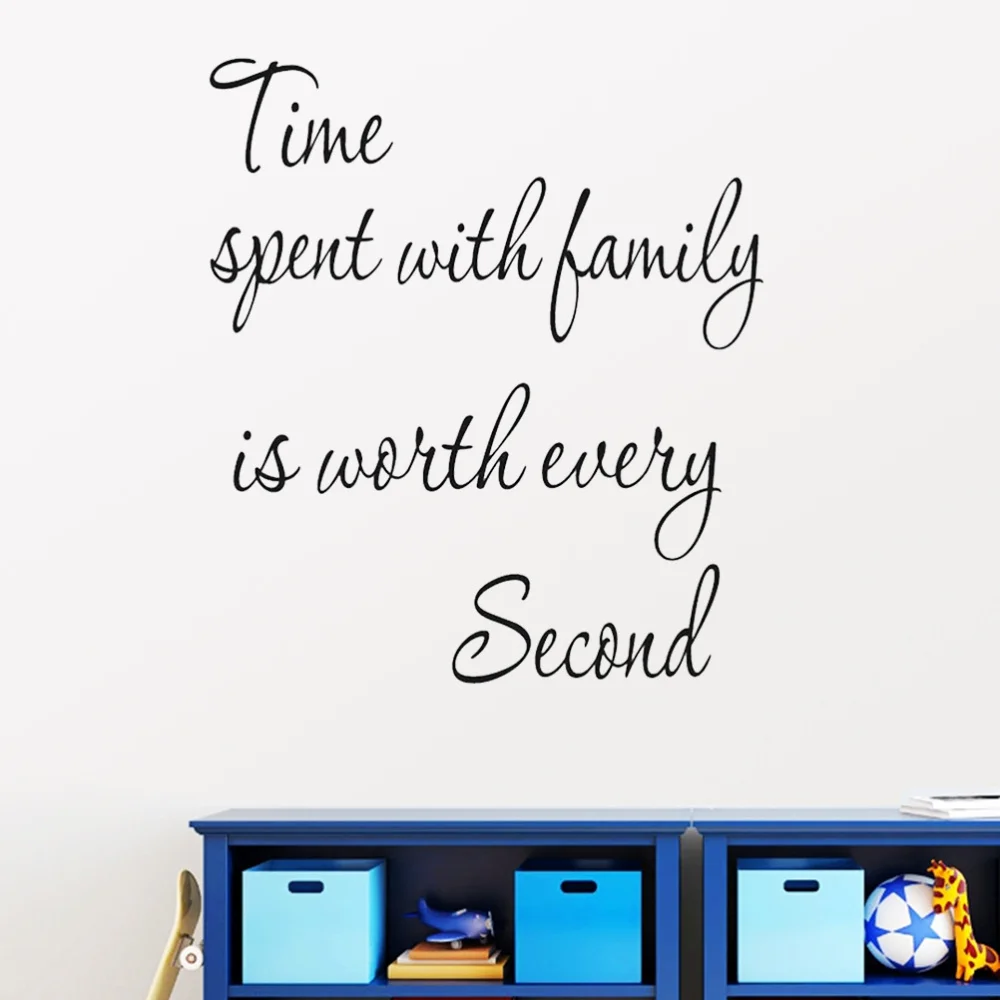 Time Spent with Family is Worth Every Second Wall Stickers Removable Art DIY Sticker Home Decal | Обустройство дома