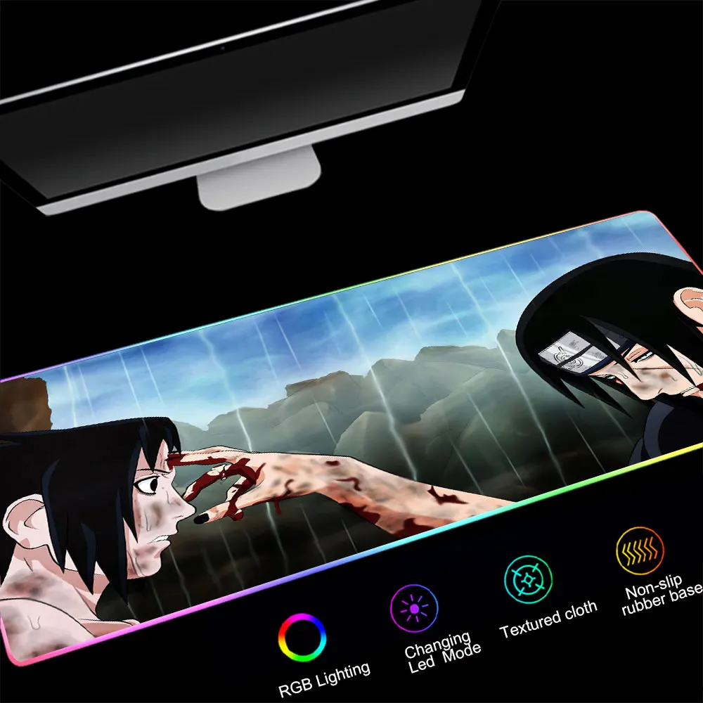 Учиха RGB коврик для мышки с Аниме Коврик мыши ковер компьютерная Padmouse властная