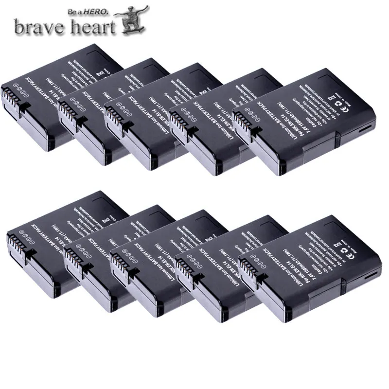 10x EN-EL14 EN-EL14a ENEL14 RU EL14 EL14A Батарея для Nikon P7800, P7700, P7100, D3400, D5500, D5300, D5200, D3200, D3300, D5100, D3100 - Цвет: 10battery