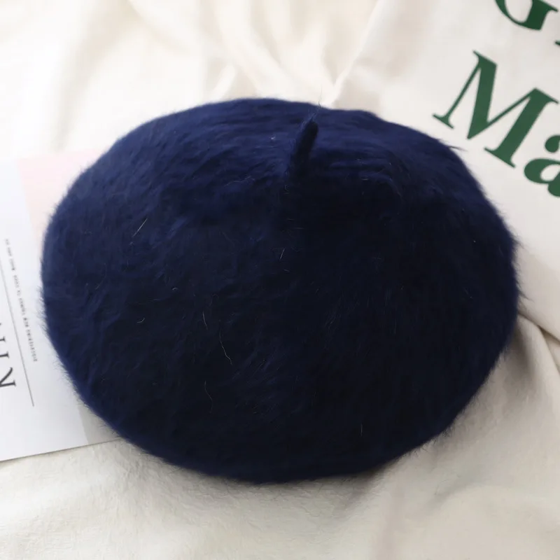 2019 женские элегантные винтажные меховые береты с кроликом женская зимняя теплая