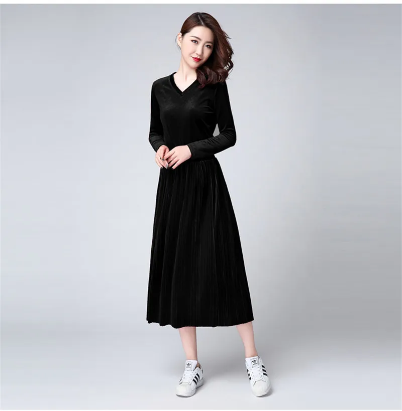 Женское платье большого размера на осень и зиму 2020 повседневное красное