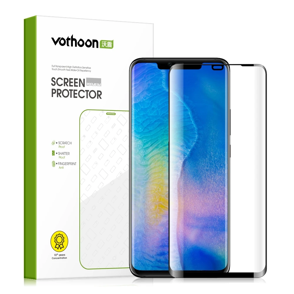 Закаленное стекло Vothoon для Huawei Mate 30 Pro 20 P30 Lite P40 Plus полное покрытие клеем Защитное