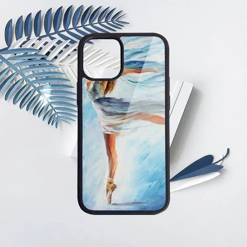 

Love Gymnastics Oil Painting Phone Cases PC for iPhone 11 12 pro XS MAX 8 7 6 6S Plus X 5S SE 2020 XR Luxury brand shell funda