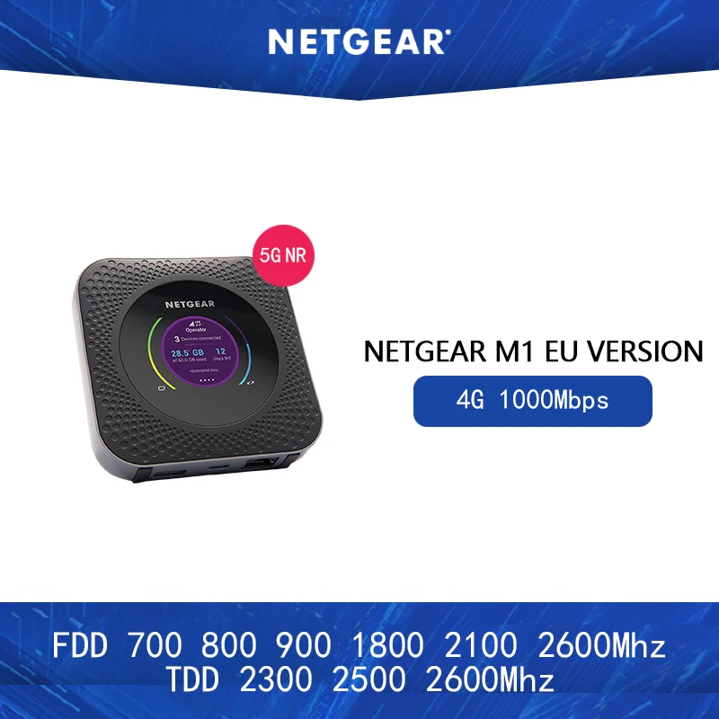 

new EU version Netgear Nighthawk M1 MR1100 LTE CAT16 4GX Gigabit Mobile Router speeds WLAN LTE Band 1/3/7/8/20/28 /38/40/41