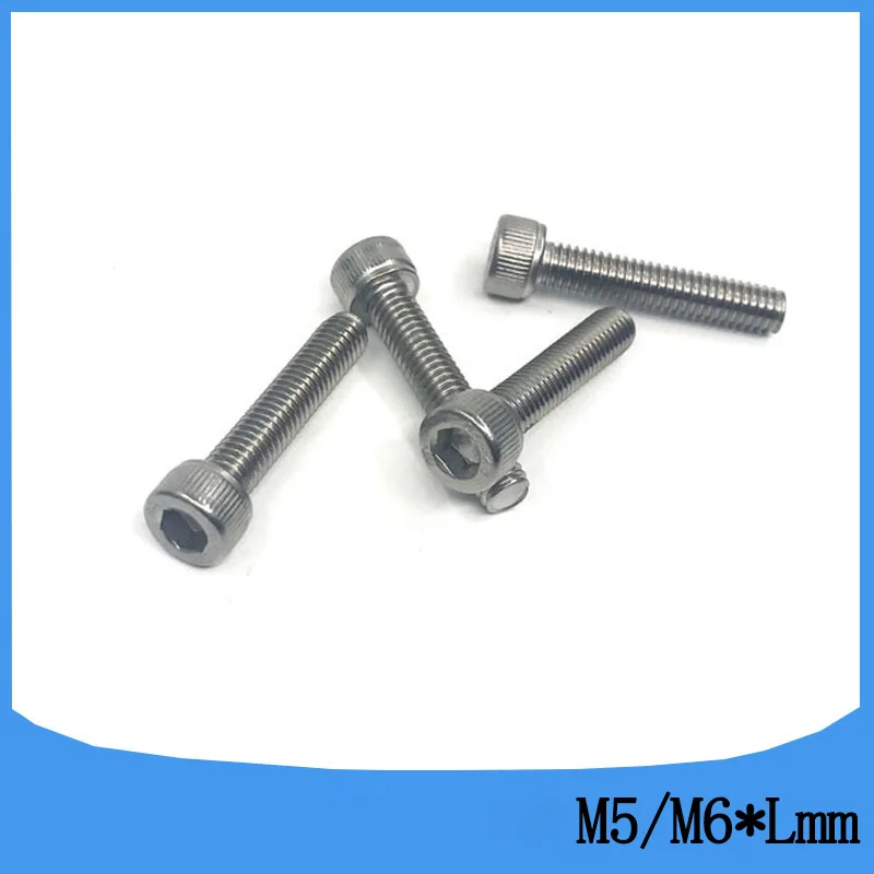 M5 M6 DIN912 304 Stainless steel Hexagon Hex Socket Head Cap Screws Metric Thread M6*8/10/12/16/25/30-200 mm Cylinder Bolt | Обустройство