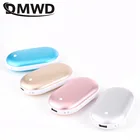 DMWD мини-грелка для рук, портативный двухсторонний нагревательный Карманный грелка для рук, внешний аккумулятор, термостат, зарядка через USB, 5200 мАч