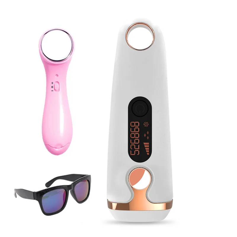 Pink Face Massager Новейший IPL эпилятор для удаления волос с ЖК-дисплеем 500000, эпилятор, триммер для постоянного бикини, безболезненный электрический эпилятор Vancostar с лазером - Цвет: Pink Face Massager