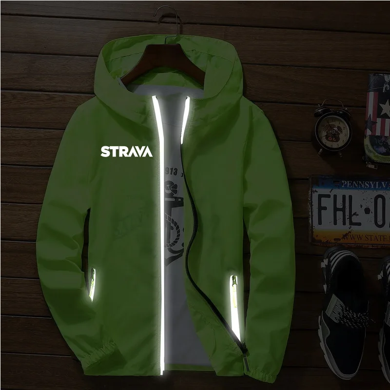 

STRAVA 2021 Cycling Jacket Anti-UV Breathable Reflective Clothing Men Windbreaker Racing Off Road BMX Motocross Bicycle Wear