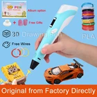 3d-ручка со светодиодный светкой, детская 3D-печать, ручка для дизайна, PLA Филамент, креативная игрушка, подарок для 3D-принтера