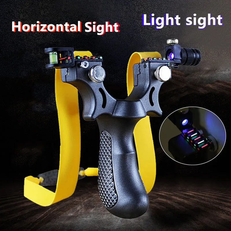

Outdoor Game Catapult Slingshot with Level Sight Night Light Use Rubber Band Shooting Precision Slingshot Catapultas Toys