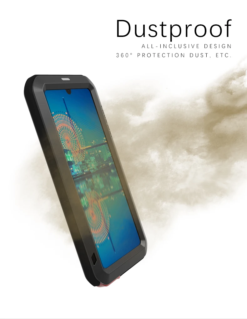 

Waterproof Shockproof Metal Case For HUAWEI P30 Luxury Aluminum Armor DustProof Swimming Silicone Cover