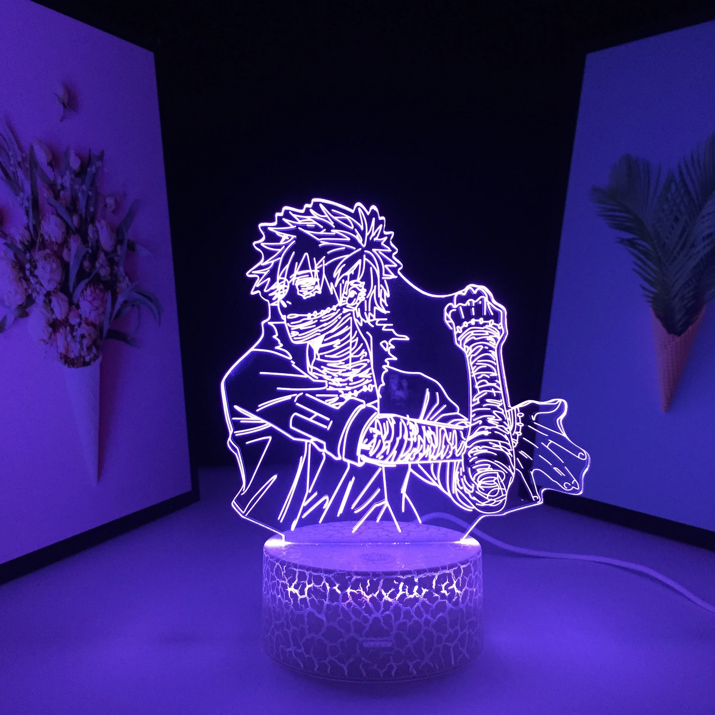 

Man With One Hand On The Other 3D LED Lamp Acrylic Light Guide Plate White Cracked Base Night Light for Festival Birthday Gifts