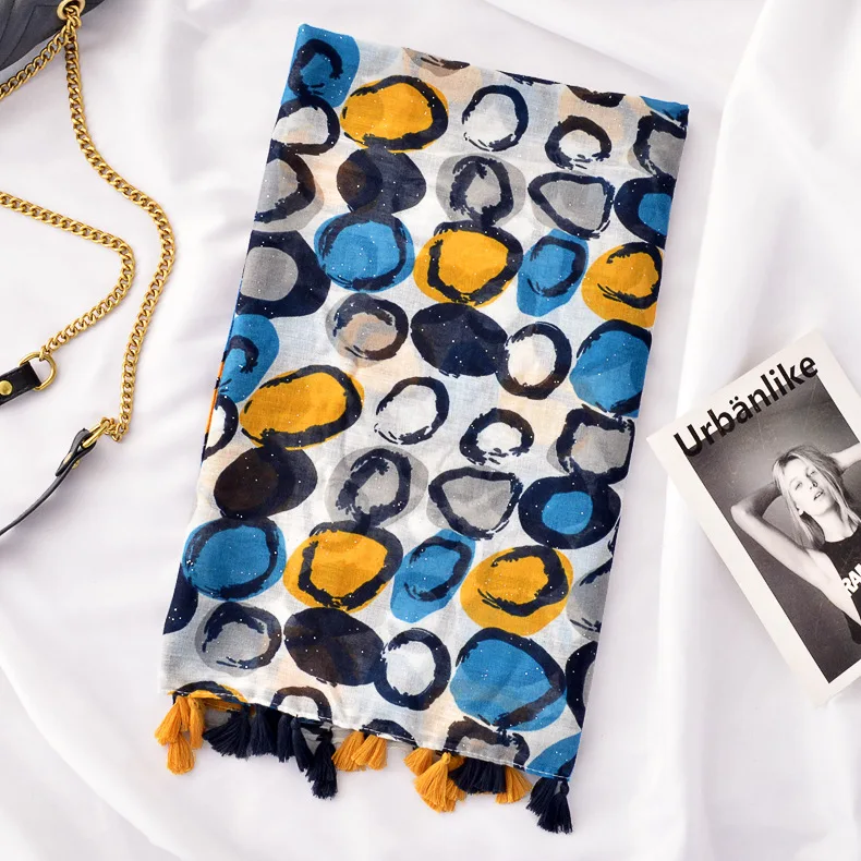 Женские Длинные Бохо шарфы осенне зимний винтажный этнический длинный брендовый