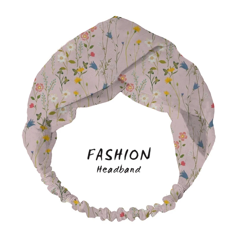 

Женские Модные банданы, повязка на голову с перекрестным узлом и бантом, повязка для волос с мечтательным цветочным узором, головной убор, р...