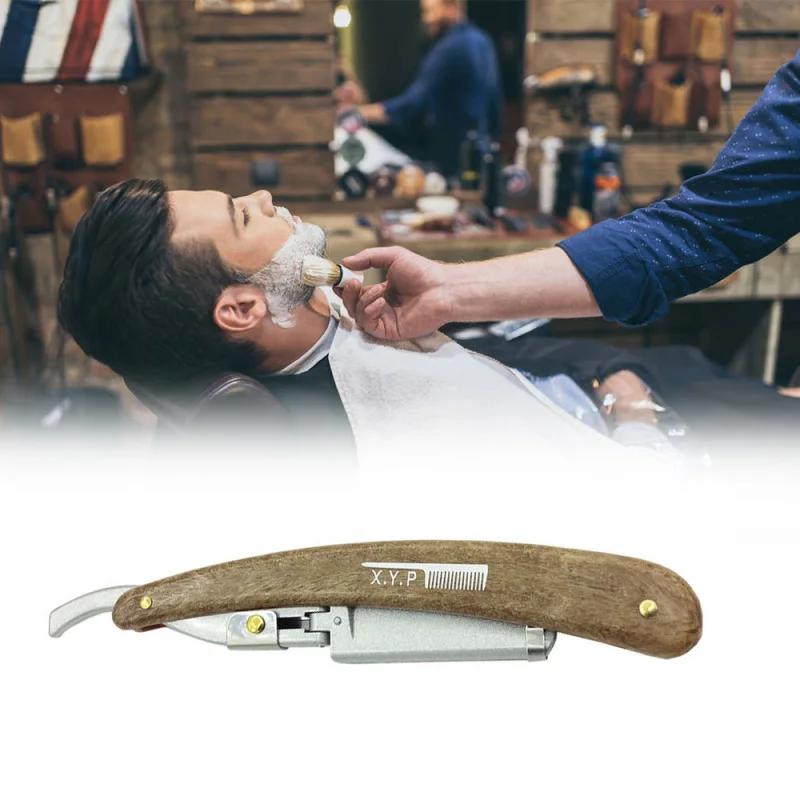 Ручная бритва профессиональная с прямым краем из нержавеющей стали для