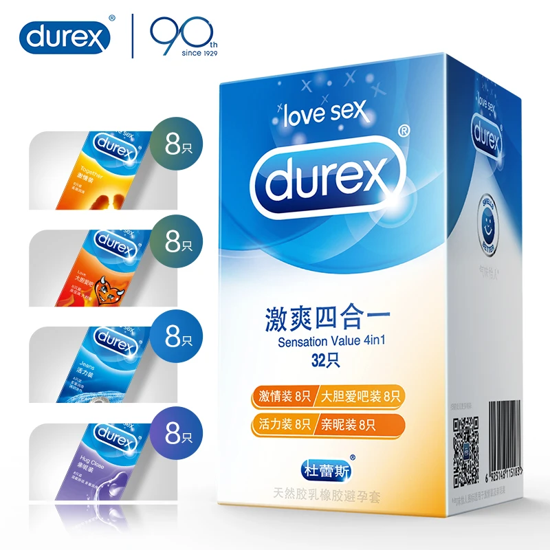 Durex 100 шт./упак. презервативы смешанных 9 типов Секс игрушки натурального латекса
