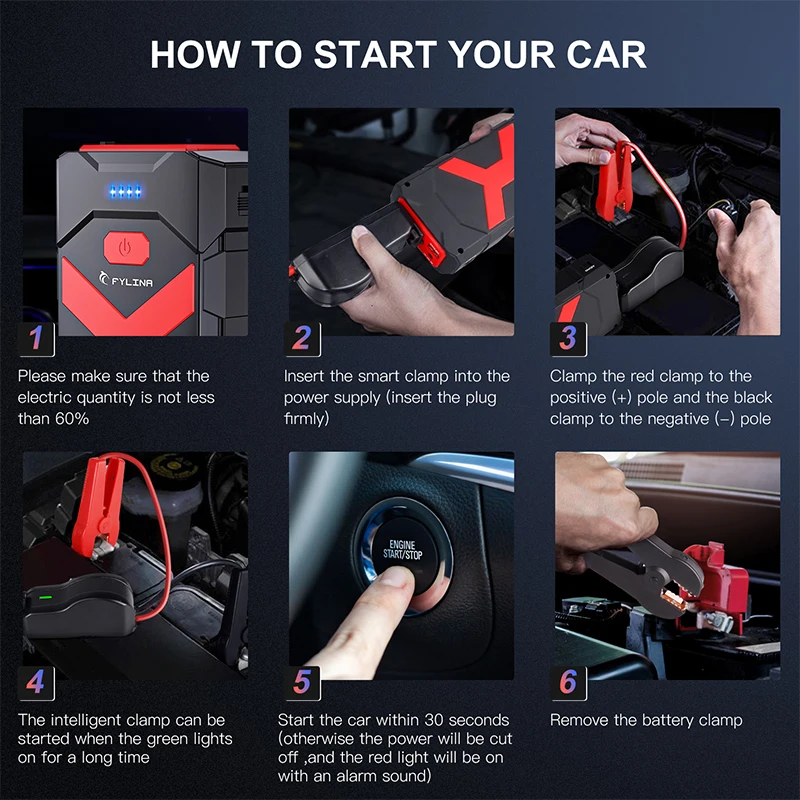 Пусковое устройство для автомобиля внешний аккумулятор 20000 мАч пусковое