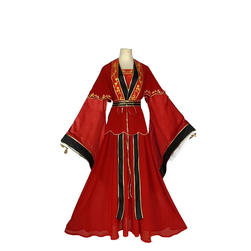 

New Anime Tian Guan Ci Fu Xie Lian Red Wedding Dress Cosplay Costume Hanfu Full Set Halloween Carnival Costumes for Women Girls