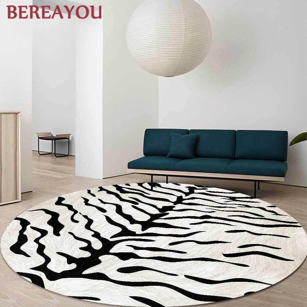 

Nordic Rugs Round Living Room Carpet Home Bedroom Carpet Decorative Office Rug Sofa Coffee Table Floor Mat Study Room Area Rugs