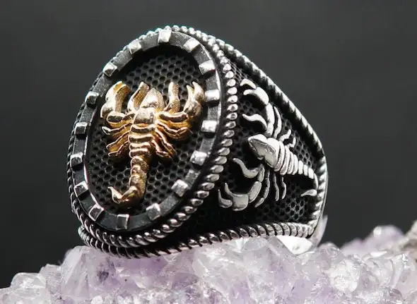 

Silver 925k Mens Ring,Scorpion Model,Handmade Mens Ring,Jewelry Gift For Men and Women