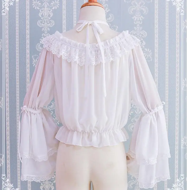 Милая японская шифоновая рубашка NONSAR с воротником-лодочкой JK Женская