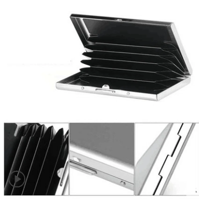 fashion aluminum antimagnetic card holder women men metal credit card business card holders organizer purse wallet free global shipping