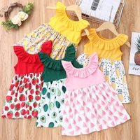 baby girl clothes summer dress for girl ruffles patchwork pineapple print sleeveless girls dresses patry princess dresses 0 18m