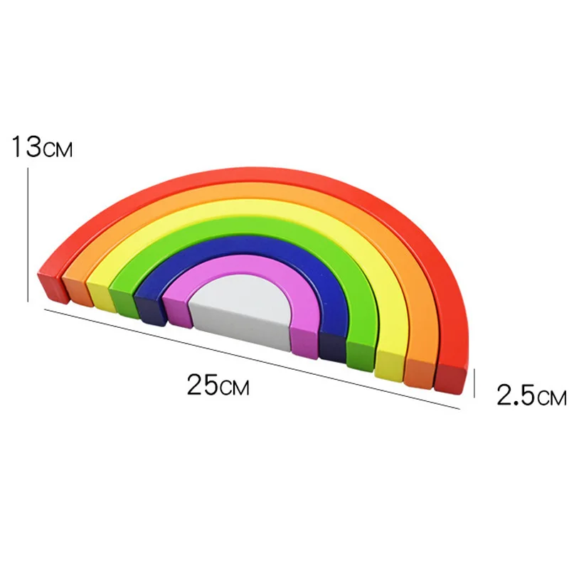 Игрушки Монтессори Радуга Вальдорф строительные блоки раннего Leranning обучающий