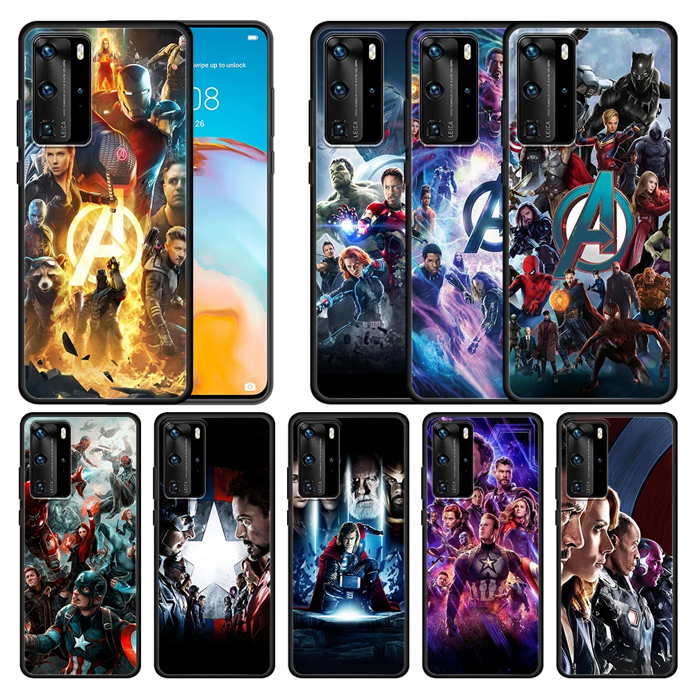 

Marvel Avengers hero for Huawei P Smart Z S Plus 2020 2019 P40 P30 P20 Pro Lite E Plus 5G Lite Black Phone Case