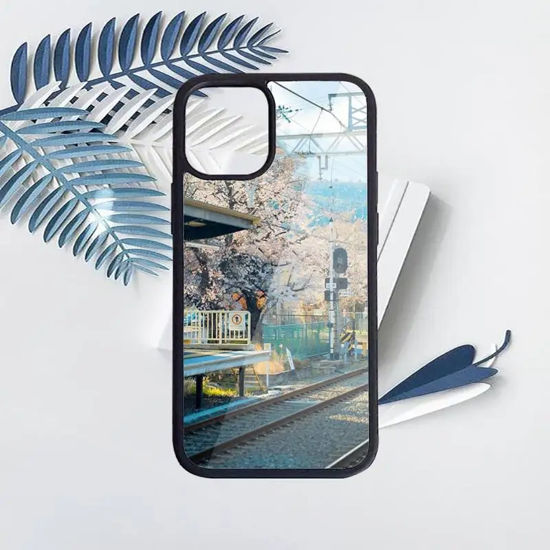 

Beautiful Japanese cherry blossom street view Phone Case PC for iPhone 11 12 pro XS MAX 8 7 6 6S Plus X 5S SE 2020 XR funda