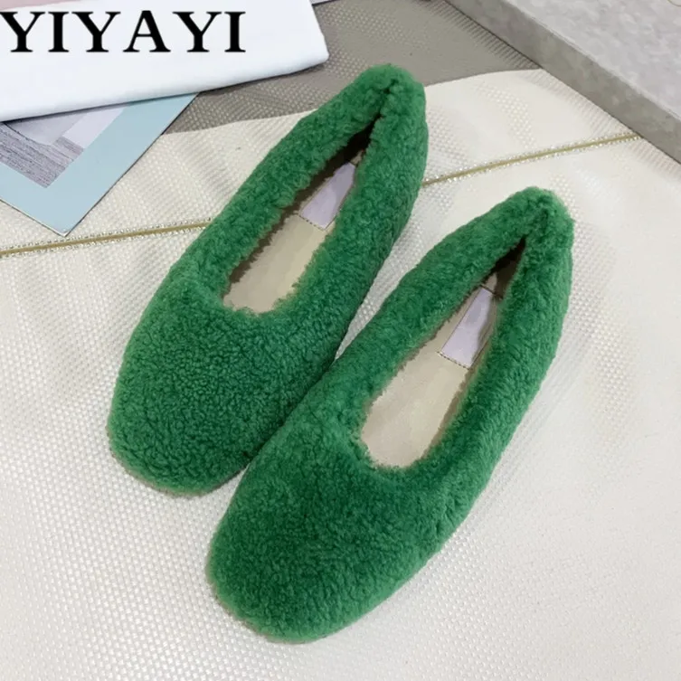 Овечья шерсть удобные тонкие туфли женская повседневная обувь без шнуровки