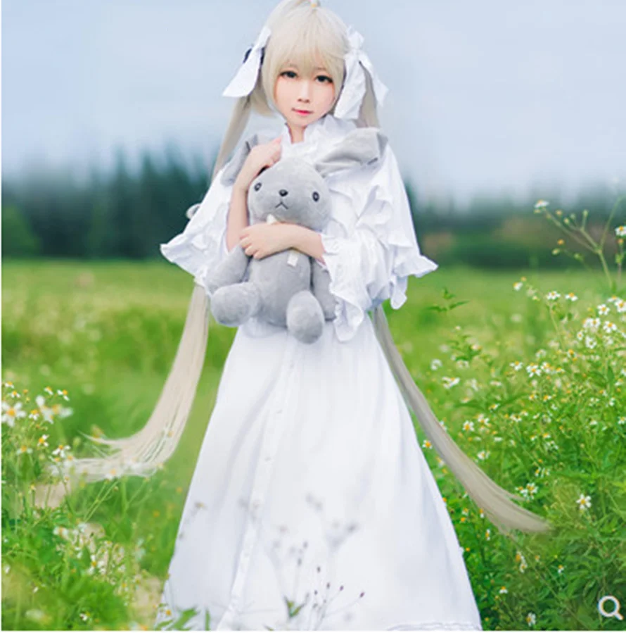 

Kasugano Sora cos Yosuga no Sora мужской женский аниме косплей костюм наборы накидка + jsk + аксессуары