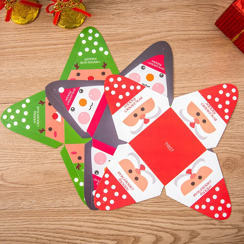 Рождественская Подарочная коробка 10 шт. треугольная упаковочная сумка