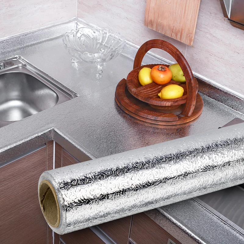 

Multi-Size Kitchen Oil-proof Waterproof Stickers Aluminum Foil Kitchen Stove Cabinet Self Adhesive Wall Sticker DIY Wallpaper