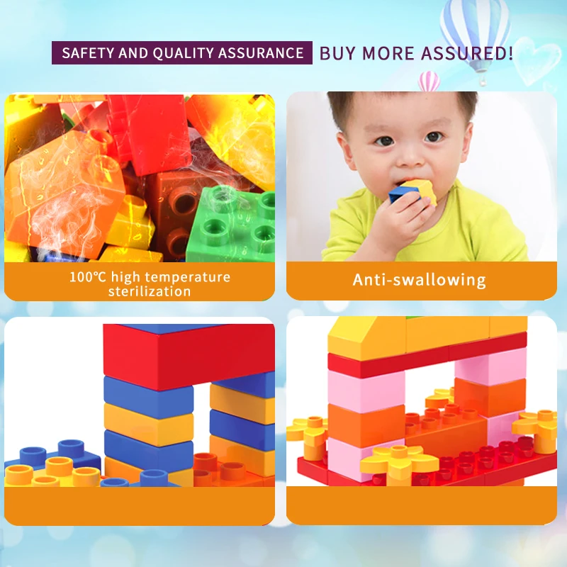 272 шт DIY большой размер строительные блоки Совместимые брендовые сборочные