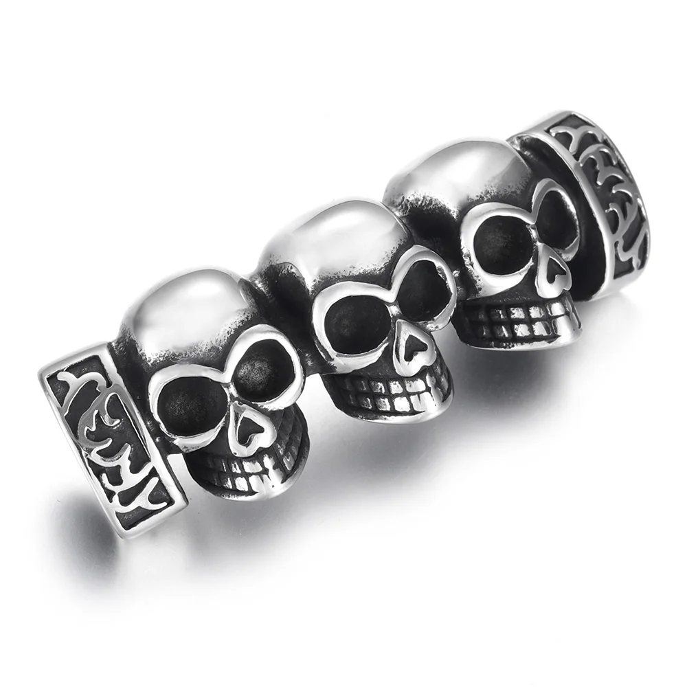Skull 1 Нержавеющая сталь Викинг панк соединитель крест стрелка отверстие 12*6 мм для DIY талисманы браслет фурнитура для изготовления ювелирных изделий запчасти поставки - Цвет: Skull 1