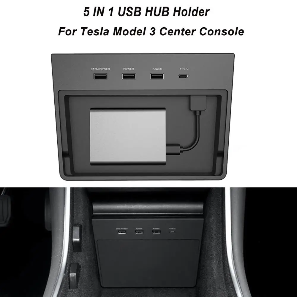Автомобильный зарядный usb хаб 5 портов в 1 держатель Органайзер для хранения