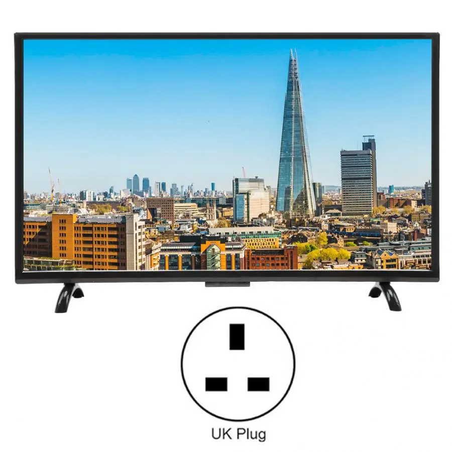 UK PLug Телевизор 32 дюйма телевизоры Смарт-ТВ 32 дюймов Большой Экран 3000R изогнутый телевизор 1920x1200 Mulit Язык 110-220V с дистанционным управлением Управление и ТВ держатель - Цвет корпуса: UK PLug