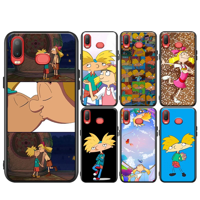 

Cartoon Hey Arnold for Samsung Galaxy A9 A8 Star A750 A7 A6 A5 A3 Plus 2018 2017 2016 Black Phone Case Soft Cover