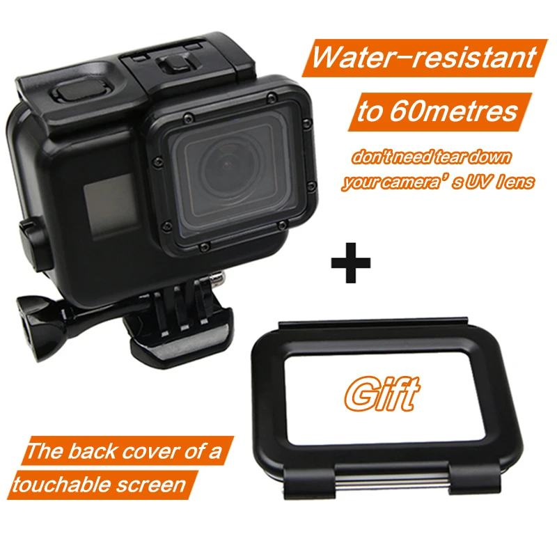 Подводный водонепроницаемый чехол для GoPro Hero 6 5 7 черный защитный дайвинга с