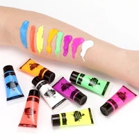 8 pcs body art paint neon fluorescent party festival halloween cosplay makeup kids face paint uv glow painting make up tools