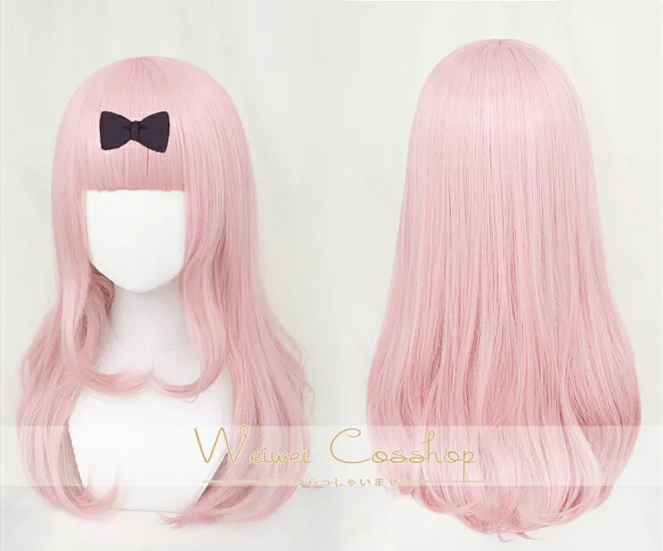 Парик для косплея Fujiwara Chika Kaguya-sama: Love Is War 55 см розовые парики парик Шпилька волос